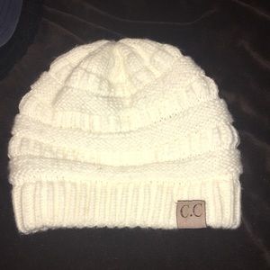 White CC beanie